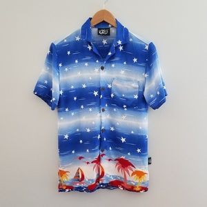 Uluwatu blue stars beach button down small